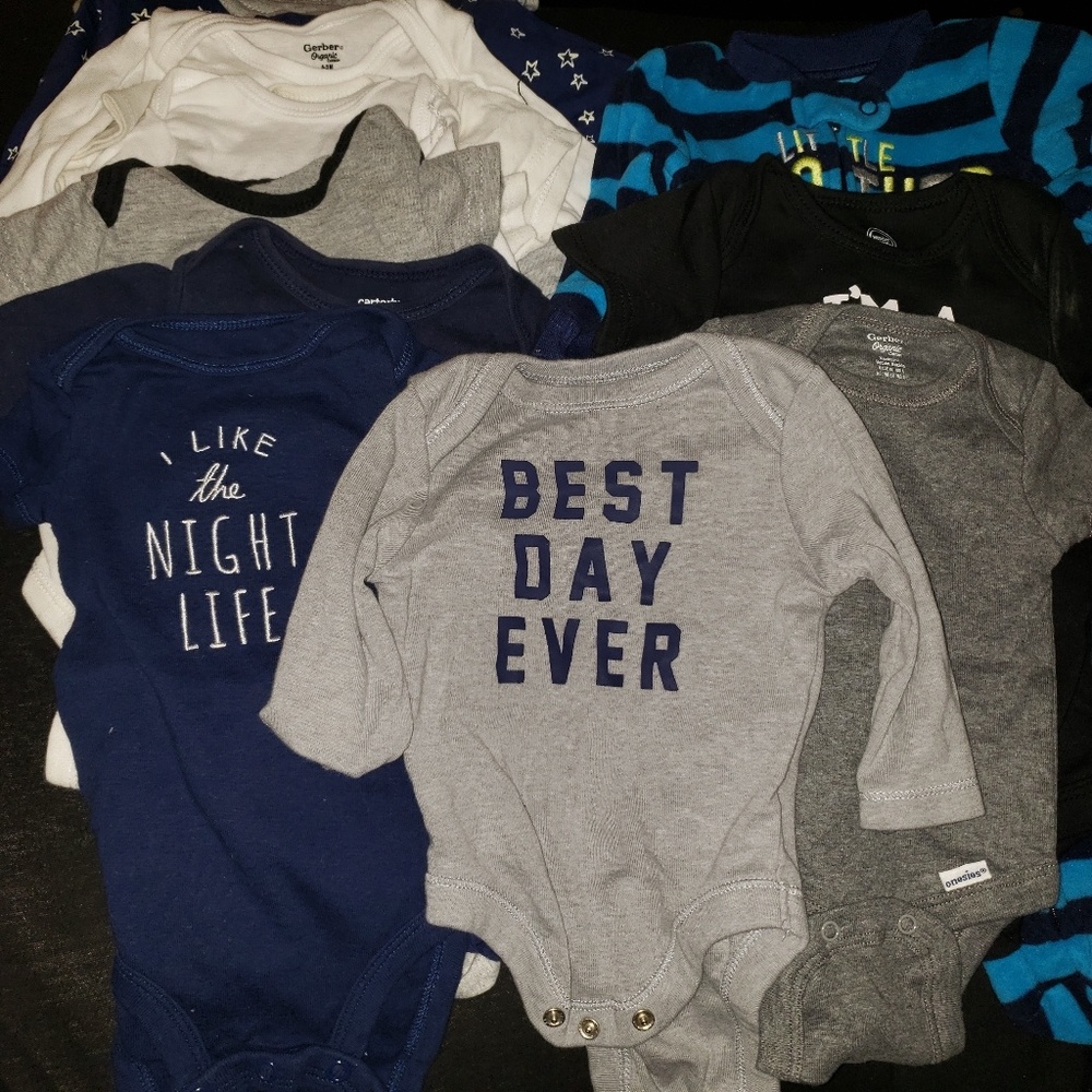 14 individual baby boy onesies